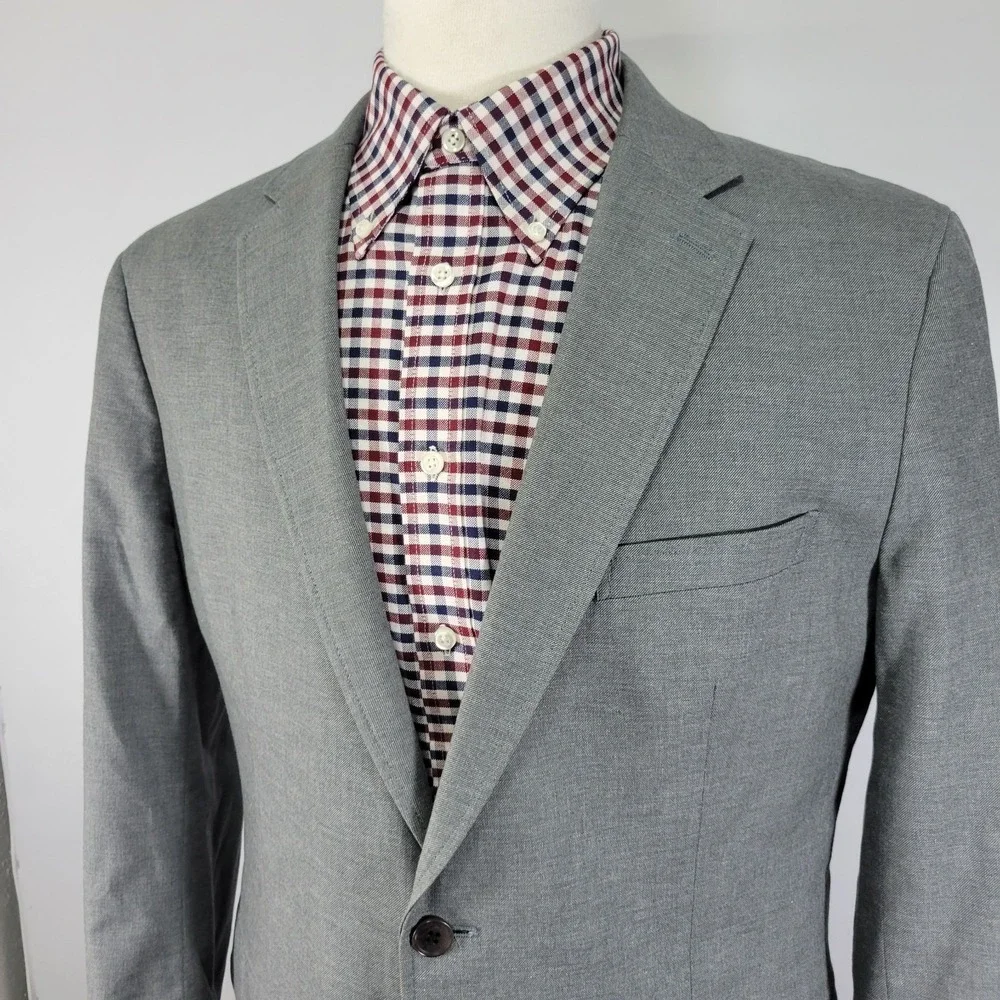 Banana Republic Men's Sport Coat Blazer Two Button Gray Cotton‎ Tailored Fit 44R